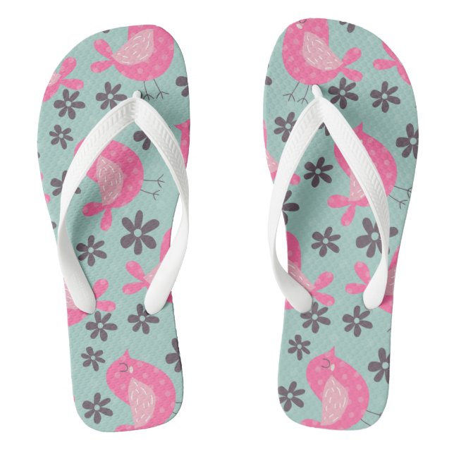 Polka Dot Birds and Flowers Jandals (Footbed)