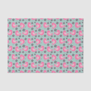 Polka Dot Birds and Flowers Tissue Paper