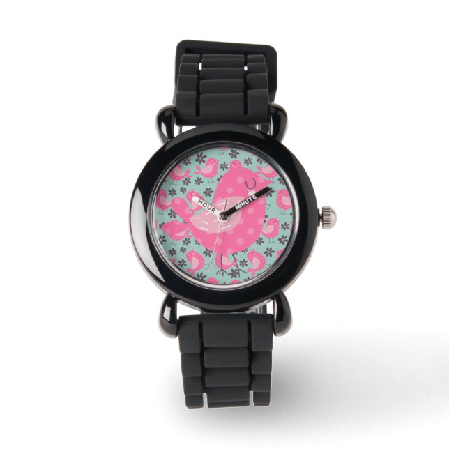 Polka Dot Birds and Flowers Watch (Front)