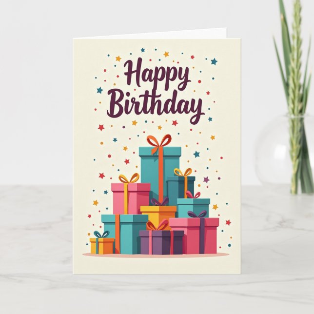 Polka Dot Birthday Gifts Card (Front)