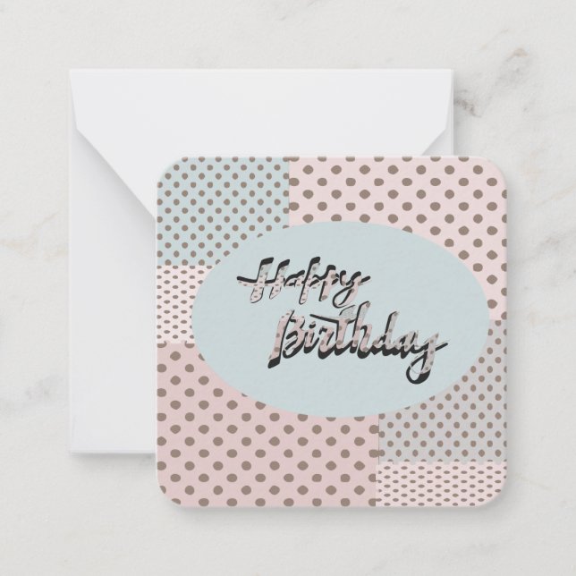 Polka Dot Birthday Notecard (Front)