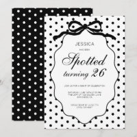 Polka Dot Black Bow Spotted Turning Birthday Party