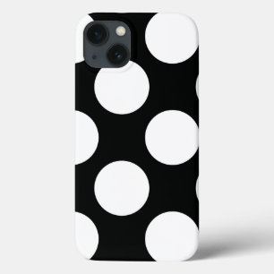 Polka Dot (Black & White) Any Size Customisable iPhone 13 Case