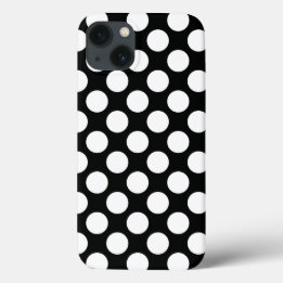 Polka Dot (Black & White) Any Size Customisable iPhone 13 Case