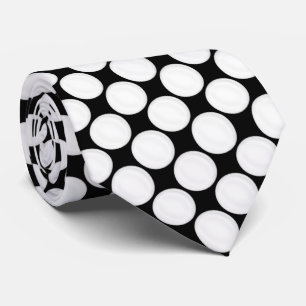 Polka Dot Black & White Tie