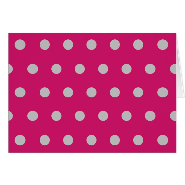 Polka Dot Blank Cards (Hot Pink & Grey) (Front Horizontal)