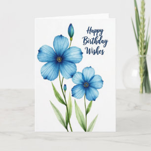Polka Dot Blue Bloom Card