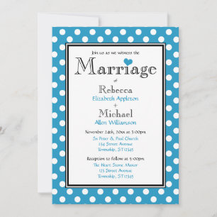 Polka Dot Blue Wedding Invitations