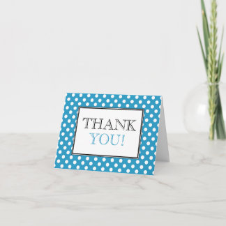 Polka Dot Blue & White Thank You Card