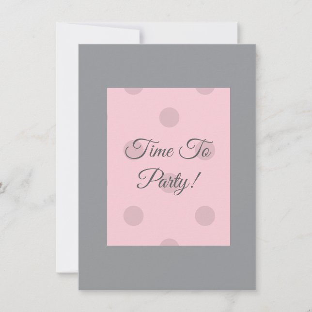Polka Dot Blush Pink  Invitation (Front)