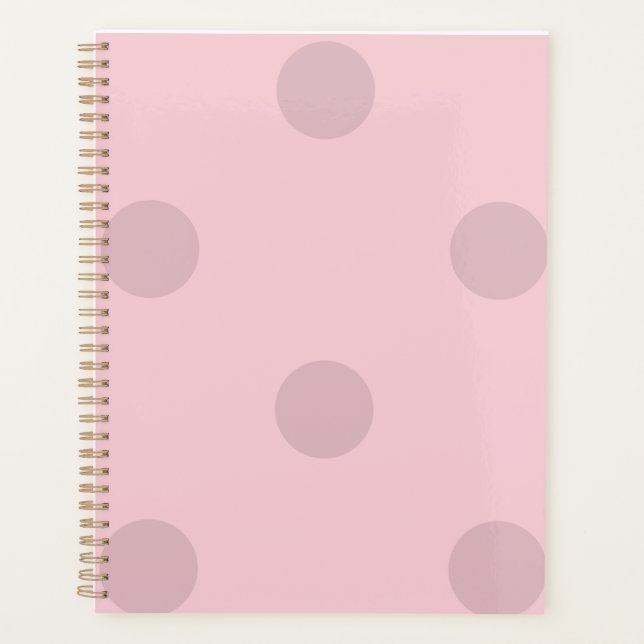 Polka Dot Blush Pink Notepad Planner (Front)