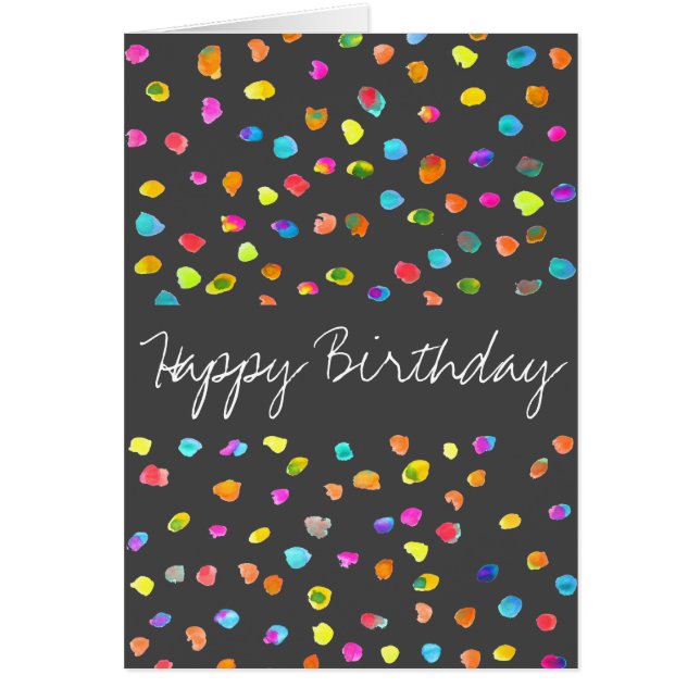 Polka dot boho cute girly arty creative birthday (Front)