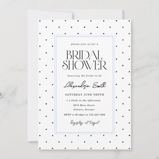 Polka Dot Bridal Shower Invitation (Front)