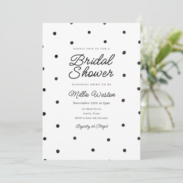 Polka Dot Bridal Shower Invitation (Standing Front)