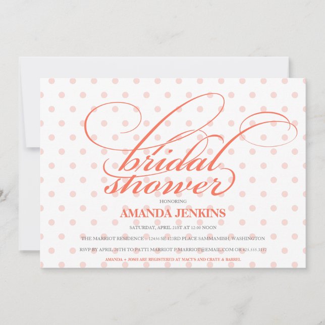 Polka Dot Bridal Shower Invitation (Front)