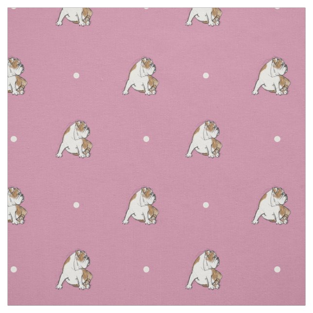 Polka Dot Bulldog Fabric (Swatch)
