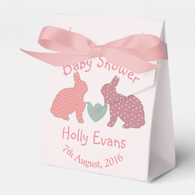 Polka Dot Bunnies Favour Box (Front Side)
