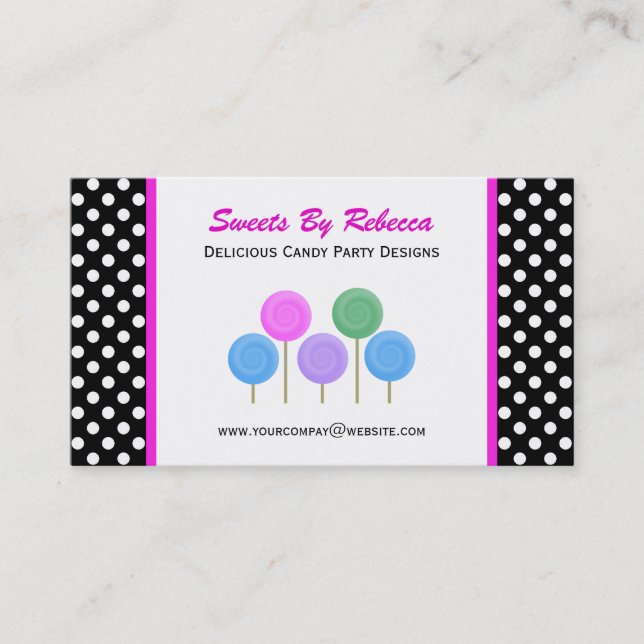 Polka-dot & Candy Business Card (Front)