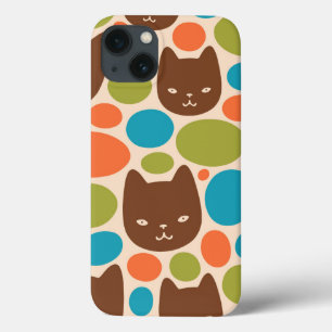 Polka Dot Cats Pattern iPhone 13 Case
