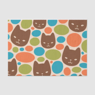 Polka Dot Cats Pattern Tissue Paper