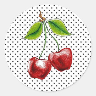 Polka Dot Cherries sticker (sheet of 20)