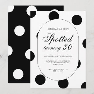 Polka Dot Chic Spotted Turning 30th Birthday Party Invitation