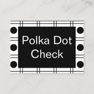 Polka Dot Circle Black and White Check Pattern Business Card