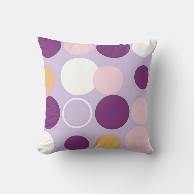 Polka Dot Circles Retro Modern Pattern Cushion (Front)