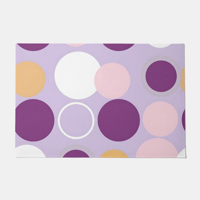 Polka Dot Circles Retro Modern Pattern Doormat (Front)
