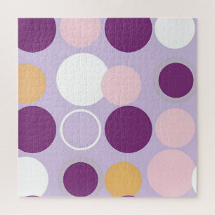 Polka Dot Circles Retro Modern Pattern Jigsaw Puzzle