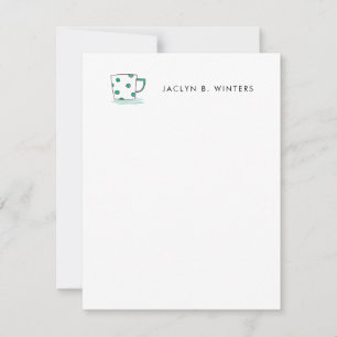 Polka Dot Coffee Cup Watercolor Card