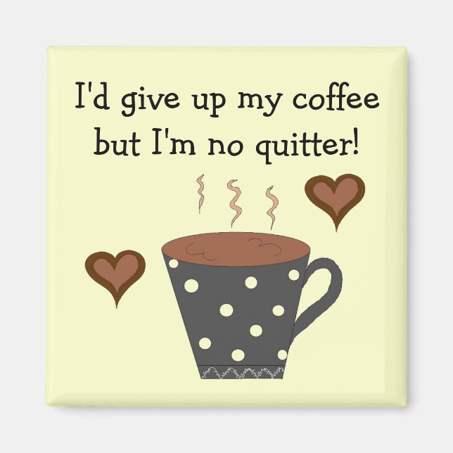 Polka Dot Coffee Mug with Coffee Saying Magnet (Front)