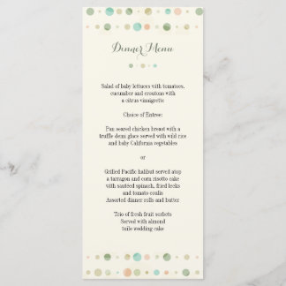 Polka Dot Columns Wedding Menu