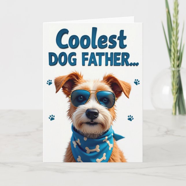 Polka Dot Cool Canine Portrait Card (Front)