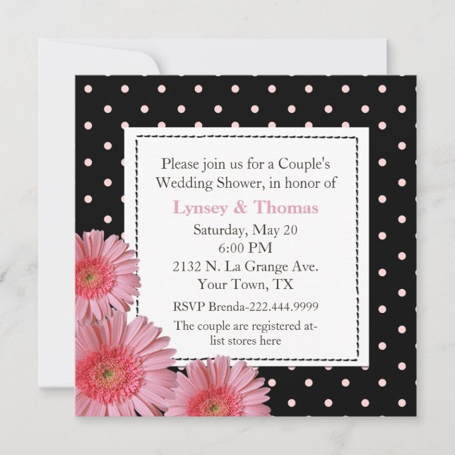 Polka Dot Couple's Wedding Shower Invitation (Front)