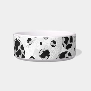 Polka Dot Cow Black and White Print Bowl