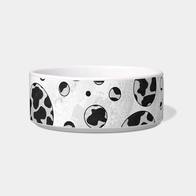 Polka Dot Cow Black and White Print Bowl (Right)