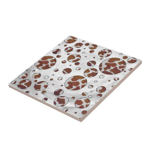 Polka Dot Cow Brown and White Print Tile