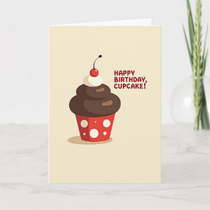 Polka Dot Cupcake Birthday Card