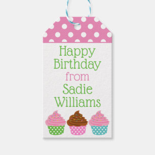 Polka Dot Cupcakes Personalised Gift Tags