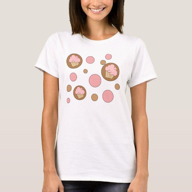 Polka Dot Cupcakes T-Shirt (Front)