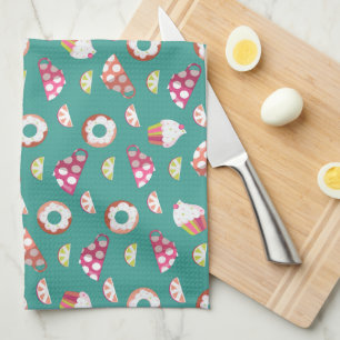 Polka Dot Cups Cakes Doughnuts Lemons Grapefruits Tea Towel