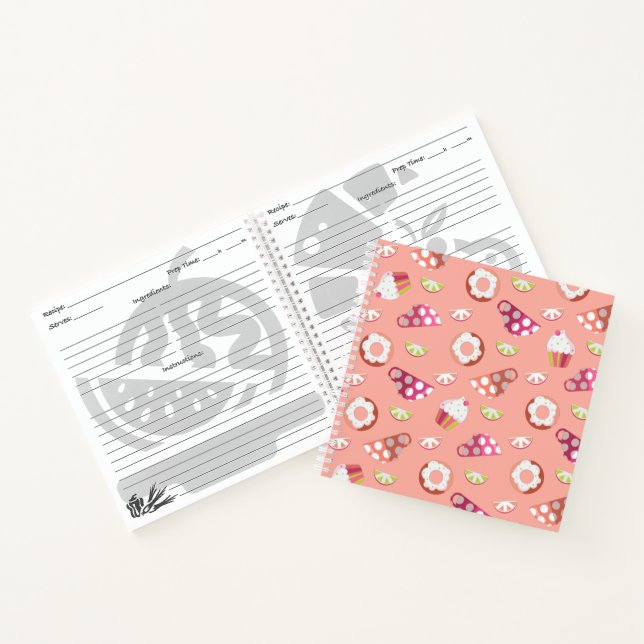 Polka Dot Cups Cakes Doughnuts Lemons Recipe Notebook (Inside)