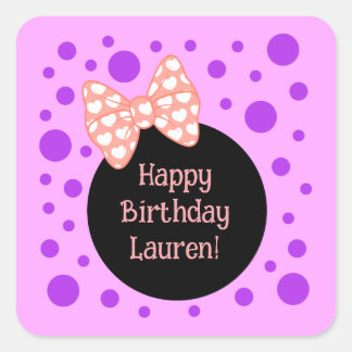 Polka Dot Custom Birthday Sticker