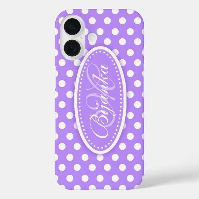 Polka dot custom name purple  Case-Mate iPhone case (Back)