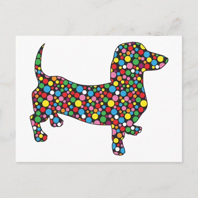 Polka Dot Dachshund Postcard (Front)