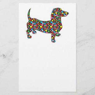 Polka Dot Dachshund Stationery