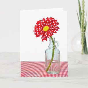 polka dot daisy in bottle for friend card