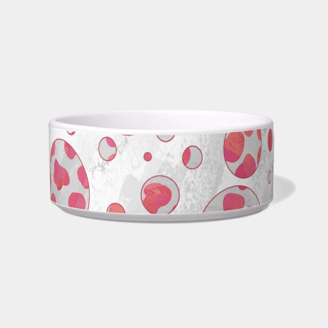 Polka Dot Dalmatian Pink and White Bowl (Right)