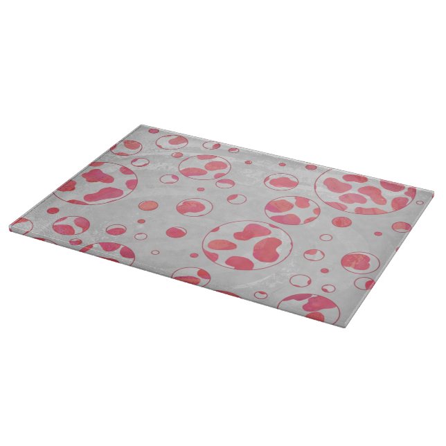 Polka Dot Dalmatian Pink and White Cutting Board (Corner)